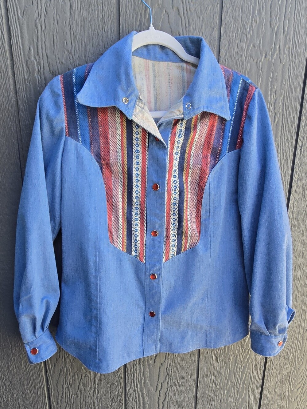 Handmade Denim Western Outfit - Flared Pants & Button Down Top